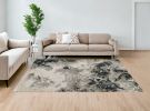 7' X 10' Silver Machine Woven Abstract Indoor Area Rug