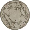 6' Ivory Hand Tufted Tropical Bamboo Round Indoor Area Rug