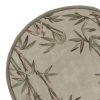 6' Ivory Hand Tufted Tropical Bamboo Round Indoor Area Rug