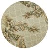 6' Sage Round Wool Tropical Botanical Hand Tufted Area Rug