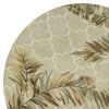 6' Sage Round Wool Tropical Botanical Hand Tufted Area Rug