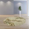 6' Sage Round Wool Tropical Botanical Hand Tufted Area Rug