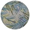 6' Blue and Gray Round Wool Hand Tufted Area Rug