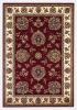 8' X 11' Red Ivory Machine Woven Floral Traditional Indoor Area Rug