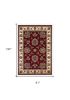 8' X 11' Red Ivory Machine Woven Floral Traditional Indoor Area Rug