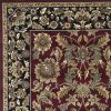 8' X 11' Red Black Machine Woven Floral Traditional Indoor Area Rug