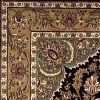 8' X 11' Black Beige Machine Woven Floral Medallion Indoor Area Rug