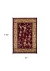 8' X 11' Red Beige Machine Woven Floral Traditional Indoor Area Rug