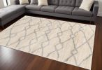 7' X 9' Gray and Ivory Area Rug