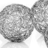 Set of Three Silver Wire 3" Decorative Orbs