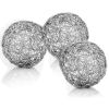 Set of Three Silver Wire 4" Decorative Orbs