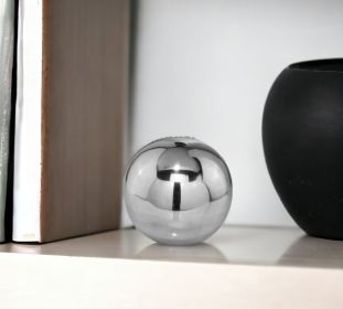 4" Silver Buffed Aluminum Decorative Orb