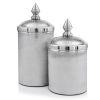 11" Silver Tweed Aluminum Decorative Canister