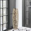 32" Aluminum Gold Twigs Cylinder Floor Vase