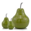 16" Green Aluminum Decorative Pear Tabletop Sculpture