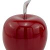 6" Red Aluminum Decorative Apple Tabletop Sculpture