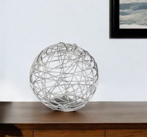 12" X 12" X 12" Silver Extra Large Wire Sphere