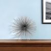 10" Silver Metal Spiky Sphere Tabletop Sculpture