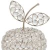 8" Silver and Faux Crystal Apple Tabletop Sculpture