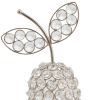 10" Silver and Faux Crystal Pear Tabletop Sculpture