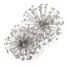 6.5" X 6.5" X 6.5" Silver Starburst Spheres Set Of 2