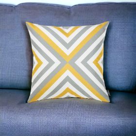 18" Gray and White Throw Pillow Cover