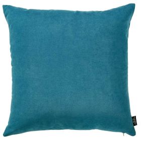 Set Of 2 Teal Blue Brushed Twill Decorative Throw Pillow Covers