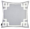 18" Light Grey And White Geometric Decorative Throw Pillow Cover