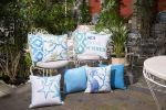 18" White And Aqua Blue Starfish Decorative Throw Pillow Cover