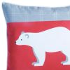 18"X18" Christmas Bear Printed Decorative Throw Pillow Cover