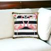 18" Black and White Flamingo Throw Pillow Cover