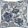 Blue Jacquard Iris Weave Decorative Throw Pillow Cover