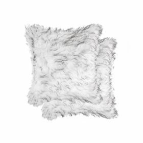 18" X 18" X 5" Gradient Gray Faux Fur  2Pack Pillow