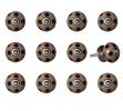 1.5" X 1.5" X 1.5" Ceramic Metal Brown Black 12 Pack Knob