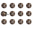 1.5" X 1.5" X 1.5" Ceramic Metal Brown Black 12 Pack Knob