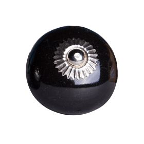 1.5" X 1.5" X 1.5" Ceramic Metal Black 8 Pack Knob