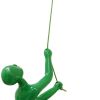 6" Green Unique Climbing Man With Rope Wall Art