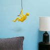 6" Yellow Unique Climbing Man With Rope Wall Art