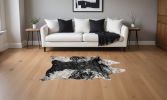 S&P Black White Animal Print Area Rug