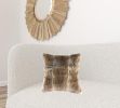 5" X 18" X 18" 100% Natural Rabbit Fur Hazelnut Pillow