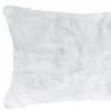 5" X 12" X 20" 100% Natural Rabbit Fur White Pillow