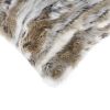 5" X 12" X 20" 100% Natural Rabbit Fur Tan And White Pillow