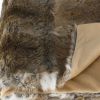 2" X 50" X 60" 100 Natural Rabbit Fur Hazelnut Throw Blanket