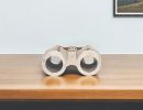 5" Brass Aluminum Hand Painted Binocular Tabletop Sculpture