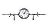 3" Novelty Nickel Metal And Glass Analog Wall Clock