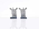 Rhino Head Bookend Set Of 2