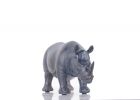 Burnished Bronze And Black Rhinoceros Statue