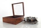 5" X 5" X 4" Sundial Compass In Wood Box  Large