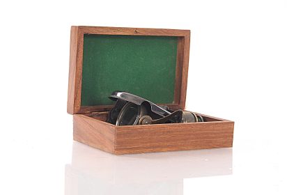 2.5" X 4" X 2" Folding Monocular In Wood Box