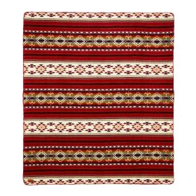 93" X 82" Red Woven Mod Acrylic Throw Blanket